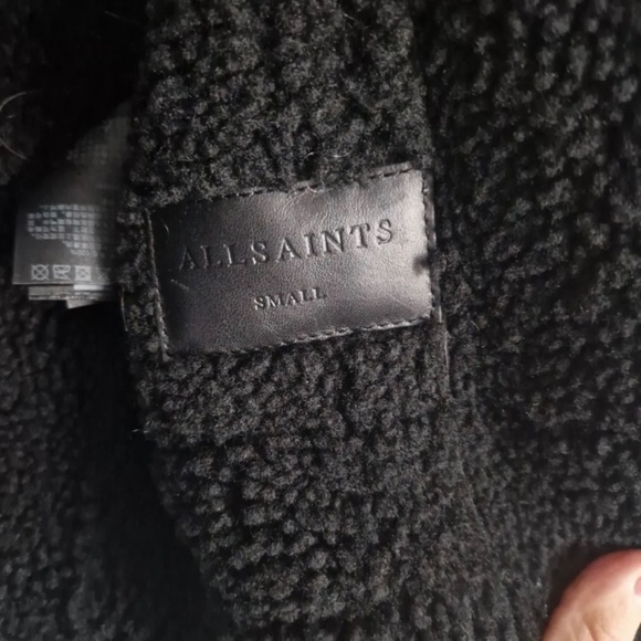Allsaints Asher black shearling jacket - Picture 4 of 4